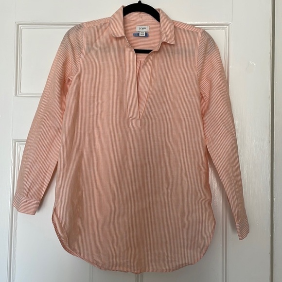 J. Crew Linen Cotton Long Sleeve Striped Shirt - XXS - Picture 1 of 7